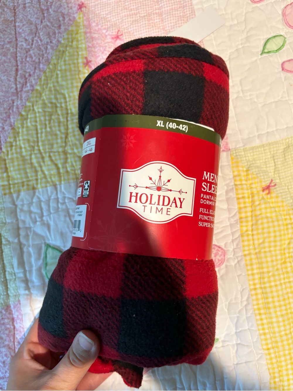 NWT Holiday Time Men's Red & Black Buffalo Plaid Sleep Pants - XL